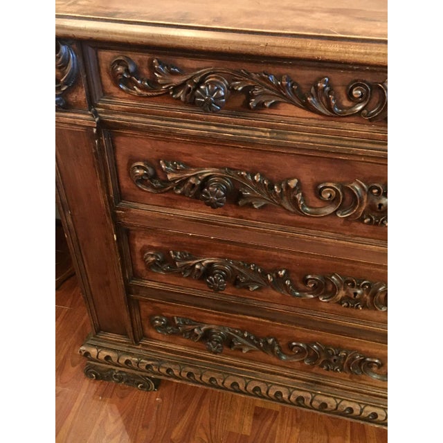 Renaissance European Walnut Carved Chest of Drawers For Sale - Image 3 of 10