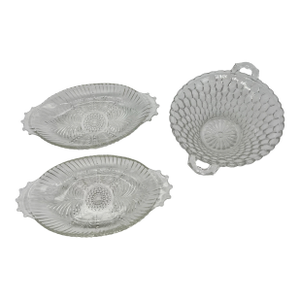 Clear Depression Glass Dishes X 3