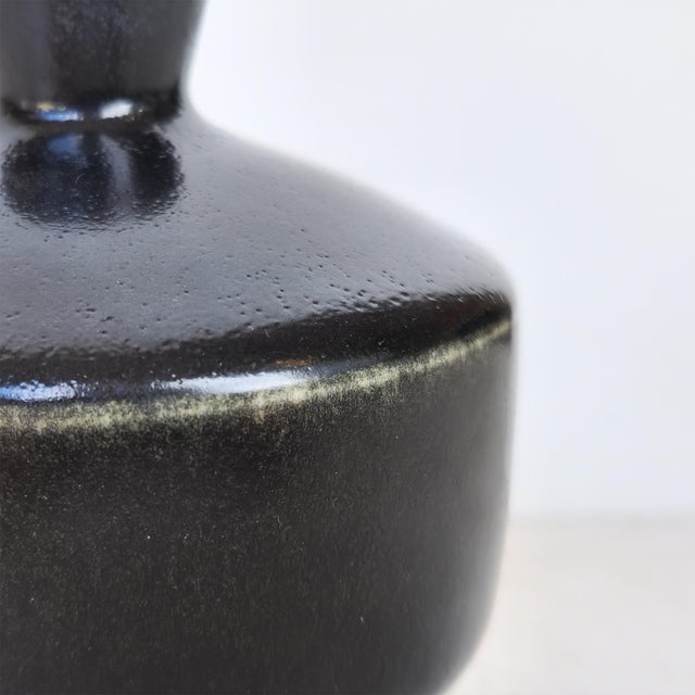 Ceramic Vintage Black Vase by Berndt Friberg for Gustavsberg, 1960s For Sale - Image 7 of 8