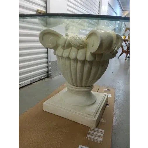 Vintage Fruit Basket Pedestal Table With Glass Top For Sale - Image 9 of 9