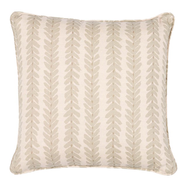 Schumacher X Veere Grenney Woodperry 20" Pillow in Sage For Sale