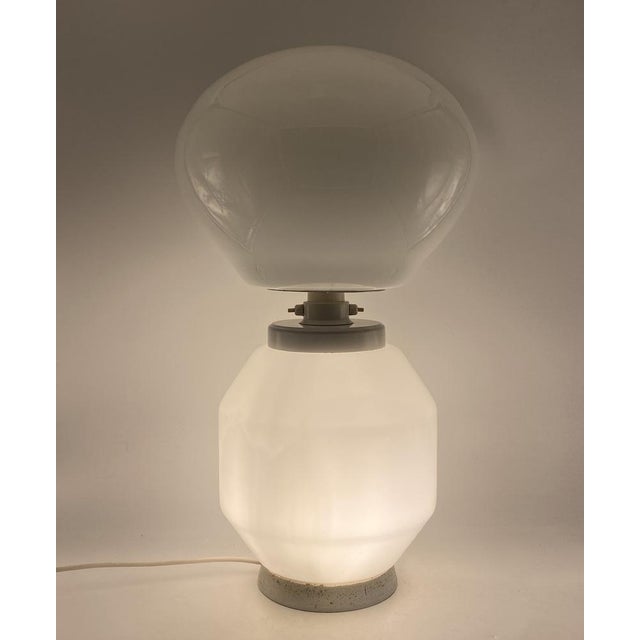 Space Age White Glass Table Lamp, 1970s For Sale - Image 6 of 16