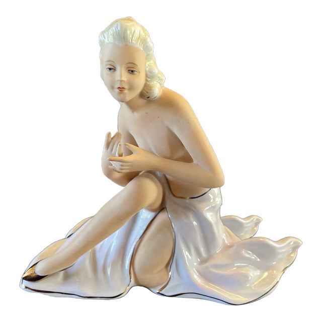 1940's Fasold & Stauch Porcelain Figurine Naked Woman Dancer For Sale