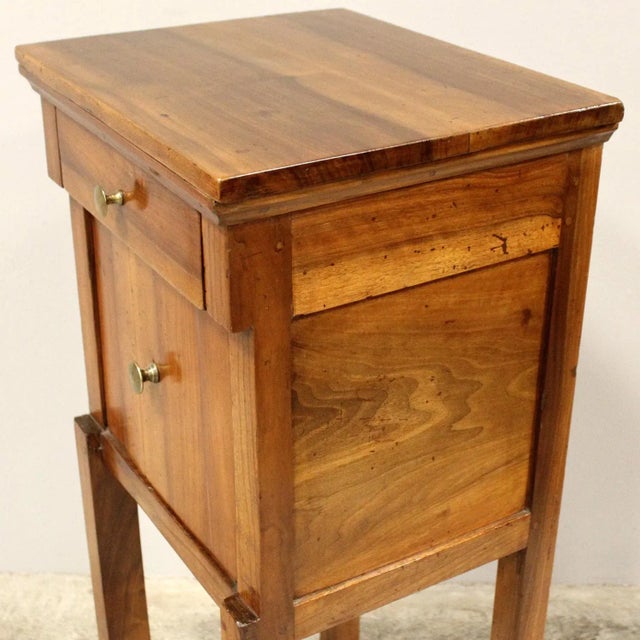 Italian Empire Bedside Table in Walnut For Sale - Image 10 of 13
