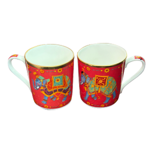 1990s Halcyon Days Porcelain Cups- A Pair