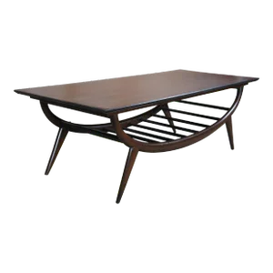 Mid 20th Century Mid Century Modern Sculptural Oak Scandanavian Slat Coffee Table