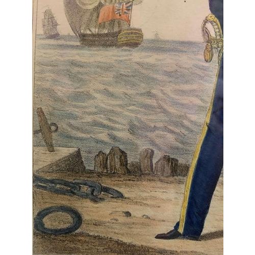 Naval Captains, Plate 5, 19th Century, Coloured Print, Framed For Sale - Image 9 of 10