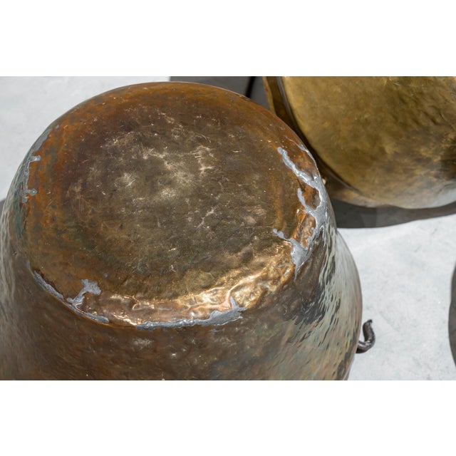 Antique Spanish Copper Cauldrons with Handles, Set of 3 For Sale - Image 5 of 11