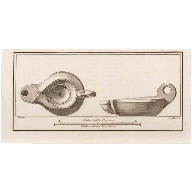 Oil lamp is an etching realized by niccolò vanni (1750-1770). The etching belongs to the print suite “antiquities of...