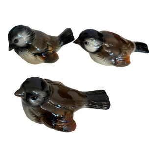 Set of 3, Vintage German Sparrow Goebel Birds W/Makers Mark on Each For Sale