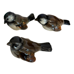 Set of 3, Vintage German Sparrow Goebel Birds W/Makers Mark on Each