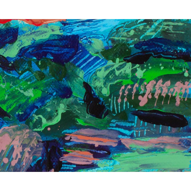 1980s Abstract Acrylic Landscape by Harry Hilson For Sale - Image 4 of 7