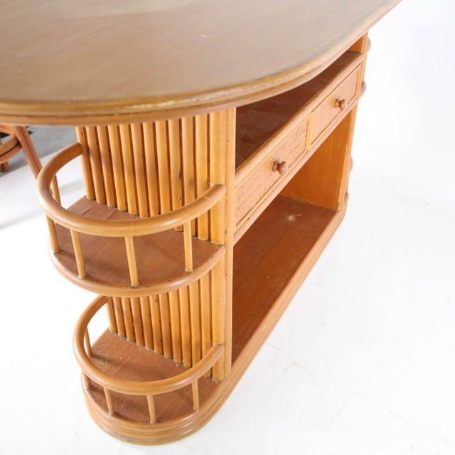 1970s Rattan Bar and Stools, 1970s, Set of 4 For Sale - Image 5 of 10