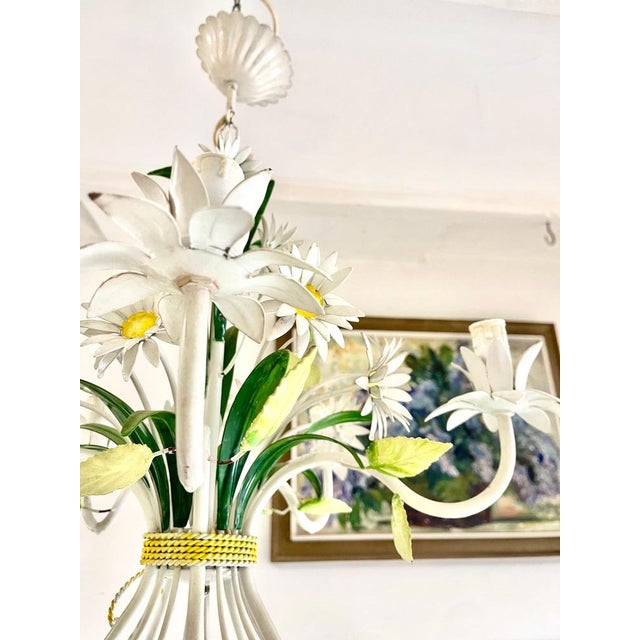 Floral Daisy Flower Chandelier from Banci Firenze, 1960s For Sale - Image 6 of 9