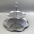 Dorothy Thorpe Style Glass 2 Tiered Serving Tray With Textured Silver Bottoms and Ruffled Edge For Sale In Sacramento - Image 6 of 13