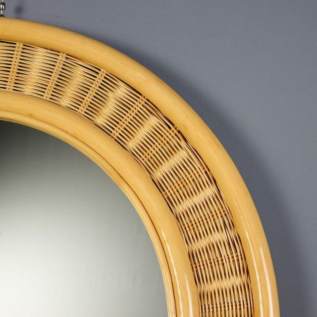 Vintage Bamboo Wall Mirror, 1980s For Sale - Image 5 of 9