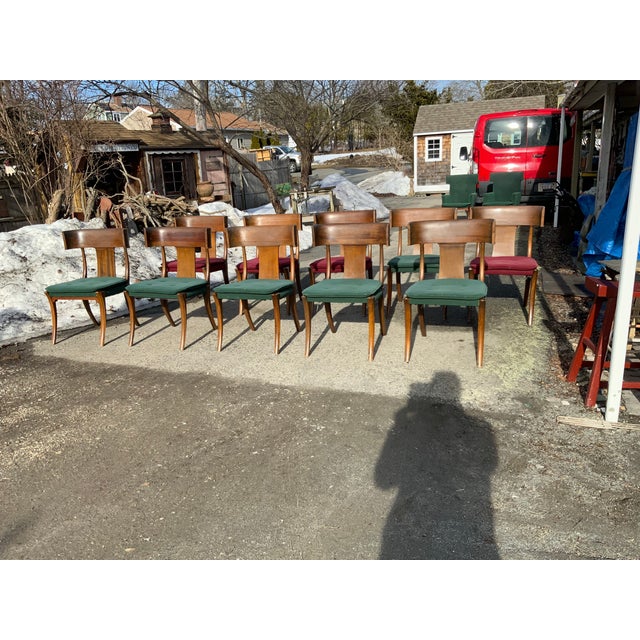 Modern 1970s Set of Ten Mic Century Modern Klismos Dining Chairs For Sale - Image 3 of 8
