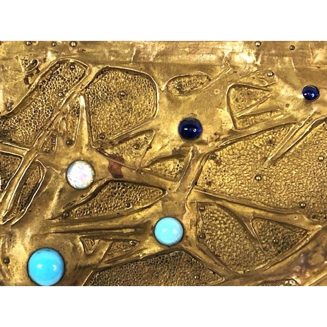 Continental Art Nouveau Copper, Glass & Wood Jewelry Box, Ca. 1900 For Sale - Image 4 of 12