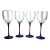 Vintage Cobalt Stem Tall Crystal Wine Glasses Set of 4 With One Bonus Glass For Sale