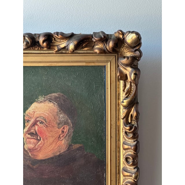 Rococo Antique Genre Painting in Ornate Gilt Wood Frame For Sale - Image 3 of 12