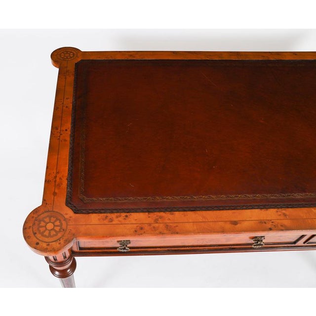 Wood Vintage Birdseye Maple Desk in the style of Gillows, 20th Century For Sale - Image 7 of 17
