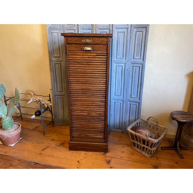 Antique French Roller Shutter Cabinet, 1890s For Sale - Image 9 of 14