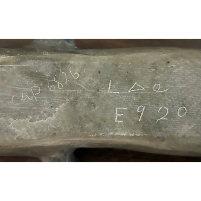 Vintage Canadian Inuit Argillite Stone Whale Carving by Mina Iqaluq (20th Century) For Sale - Image 9 of 9