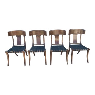 Modern Klismos Style Dining Chairs- Set of 4 For Sale