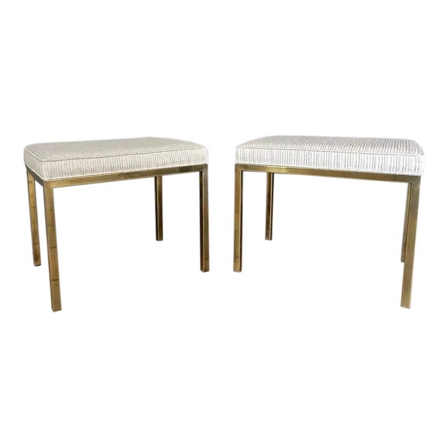 Mastercraft Brass Rectangular Benches - a Pair For Sale