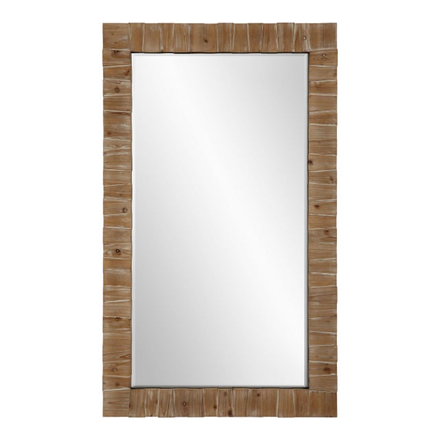 Ayanna Gray Washed Wood Mirror For Sale