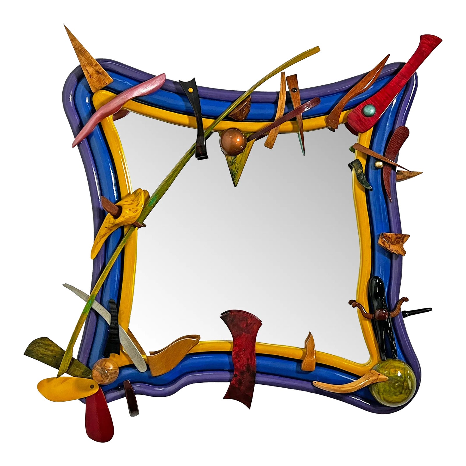 Robert Field Hand Crafted Post Modern Wall Mirror | Chairish