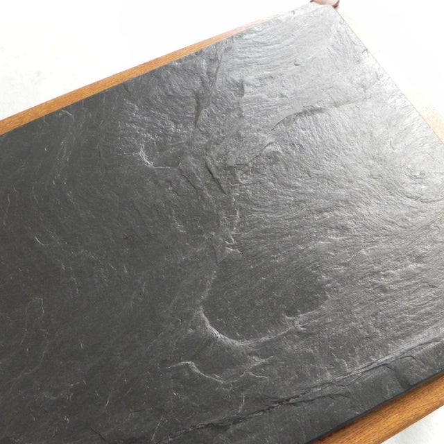 Vintage Oak Coffee Table with Slate Top in Oak Frame, 1960s For Sale - Image 16 of 18