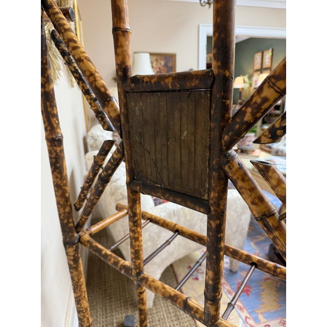 Victorian 19th Century Victorian Bamboo Hall Tree With Beveled Mirror For Sale - Image 3 of 8