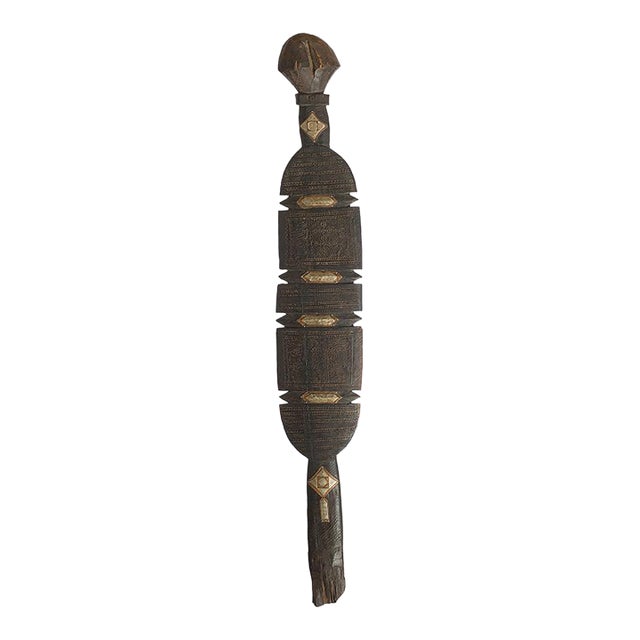 Vintage Hand-Carved Amazigh Wooden Tent Peg For Sale