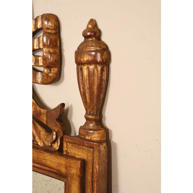 Italian Giltwood Narrow Vintage Wall Mirror Mirror For Sale - Image 12 of 18