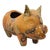 Vintage Boho Chic Paper Mache Pig Planter Pot Orange Fabric For Sale