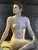Original 1942 lithograph artwork print of a nude woman, bare-chested in a sea of silk with soft nighttime rim light...