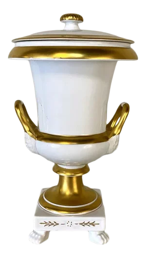 Antique Empire Style Gilded Mantel Urn