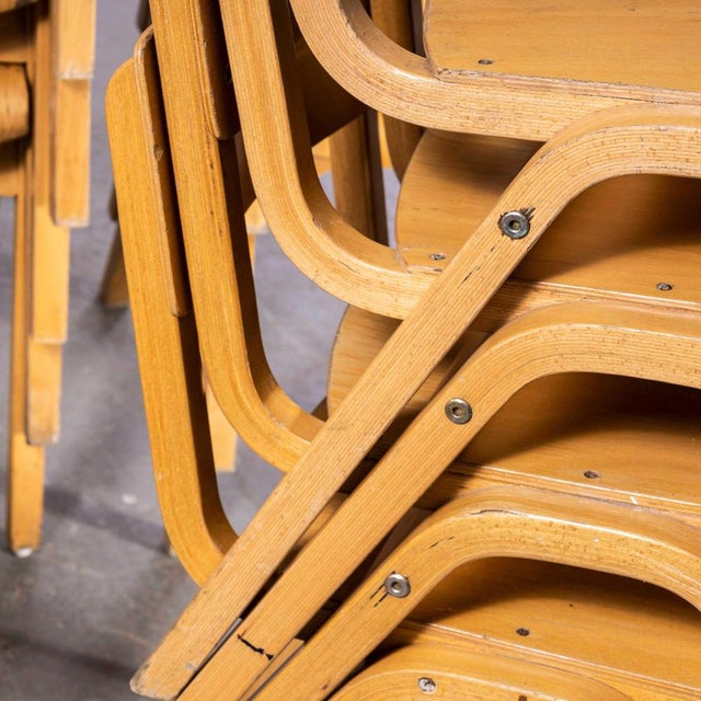 Beech Stacking Chair from Lamstak, 1950s For Sale - Image 4 of 9