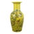 Antique Chinese Ceramic Qing Dynasty Qianlong Marked Yellow Ground Crackle Glaze Porcelain Vase Hand Painted Twelve Chinese Zodiac Signs Pattern For Sale
