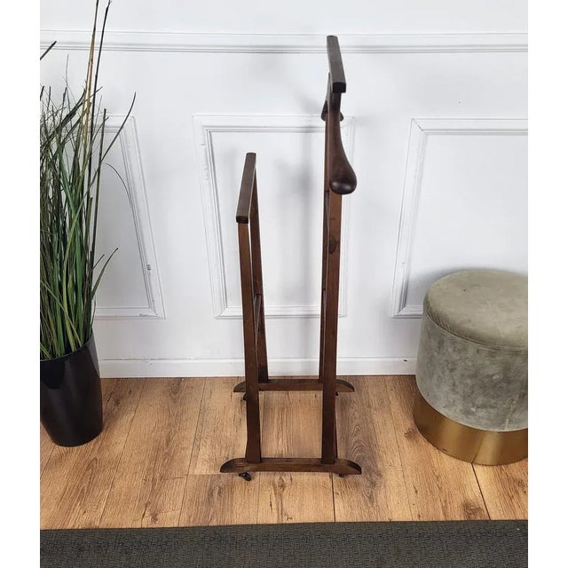 1970s Mid-Century Italian Wood Valet Stand Dressboy, 1970s For Sale - Image 5 of 9