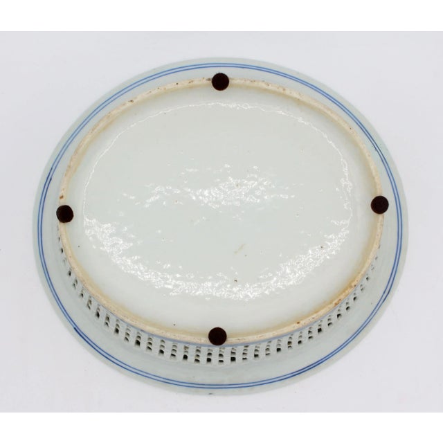 Circa 1830-60 Blue Canton Chestnut Basket For Sale - Image 4 of 7