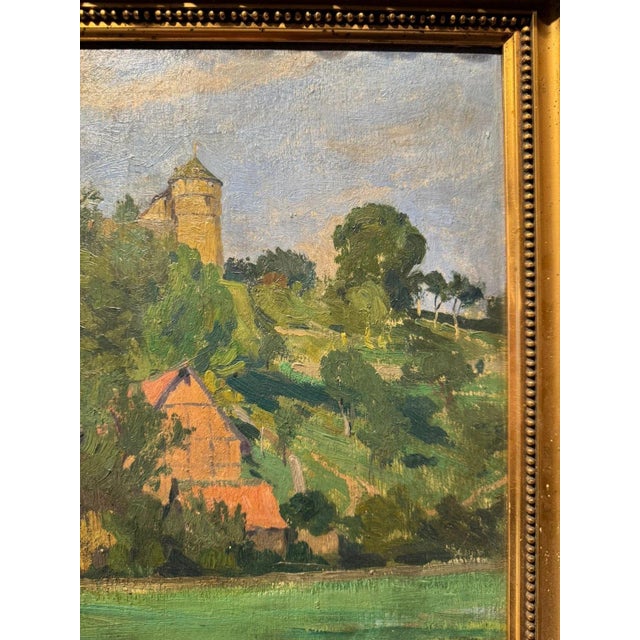 Blue Friedrich Fennel, Landscape Composition, Oil Painting on Canvas, Framed For Sale - Image 8 of 13