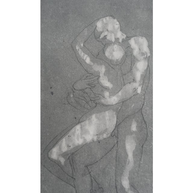 Auguste RODIN (1840-1917) (after) lovers' dance Engraving (gravure taken up at the point) and enhanced with watercolor On...