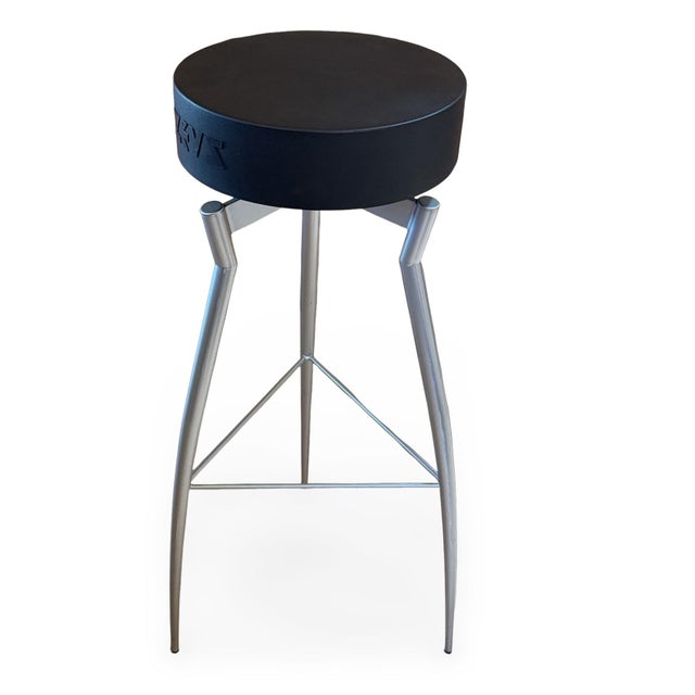Memphis Group Set of Three 1980s Postmodern "Alice" Bar Stools by Claudio Nardi for Zeus, Italy For Sale - Image 4 of 11