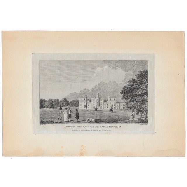 Engraving of Wilton House, the seat of the Earl of Pembroke. Image: 5 x 7.5 inches Sheet/Mount: 7.5 x 11 inches