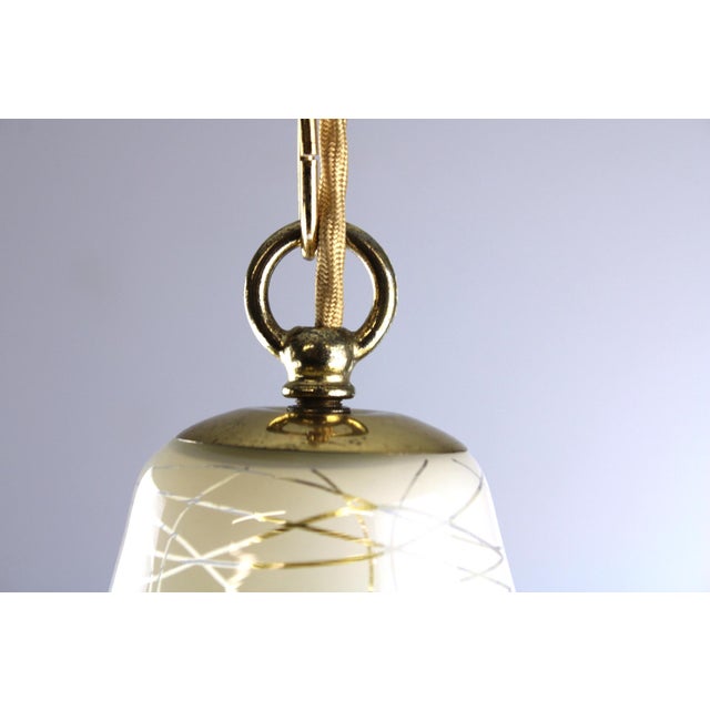 Gold Austrian Glass Pendant Light, 1950 For Sale - Image 8 of 9