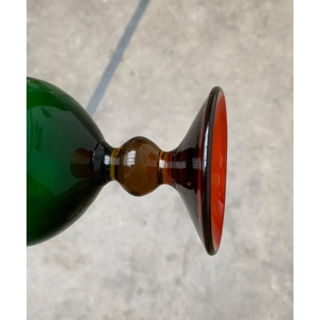 Glass Vintage Italian Ornamental Glass Vase For Sale - Image 7 of 18