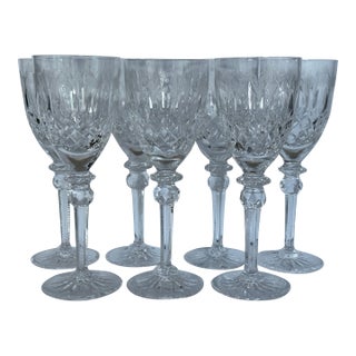Made in Yugoslavia Rogaska Queen Wine Goblets - Set of 7 For Sale