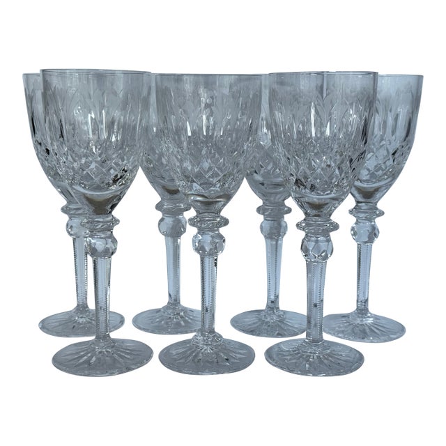 Made in Yugoslavia Rogaska Queen Wine Goblets - Set of 7 For Sale